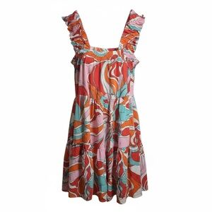 Entro NWOT Colorful Swirl Sundress with Wide Straps
